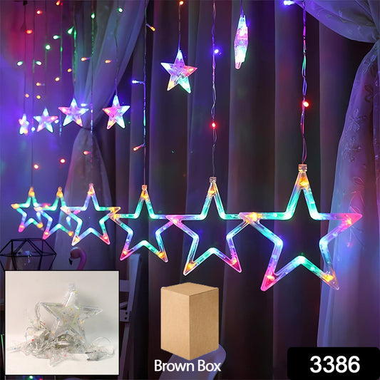 3386 12 Stars LED Curtain String Lights (Multicolor)