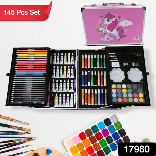 17980 Professional Art Set | Kids Drawing, Painting & Coloring Kit with Unicorn Case (145 Pcs)