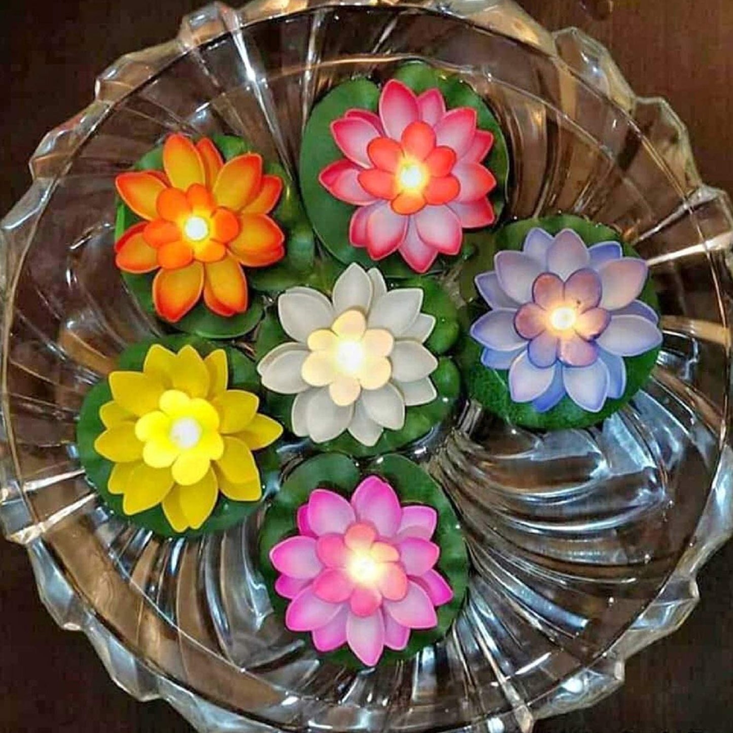 Floating Lotus LED Candles – Pack of 6