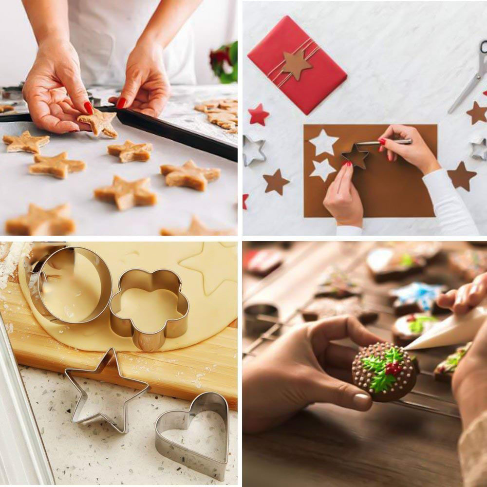 0827 Stainless Steel 4-Shape Cookie Cutter Set