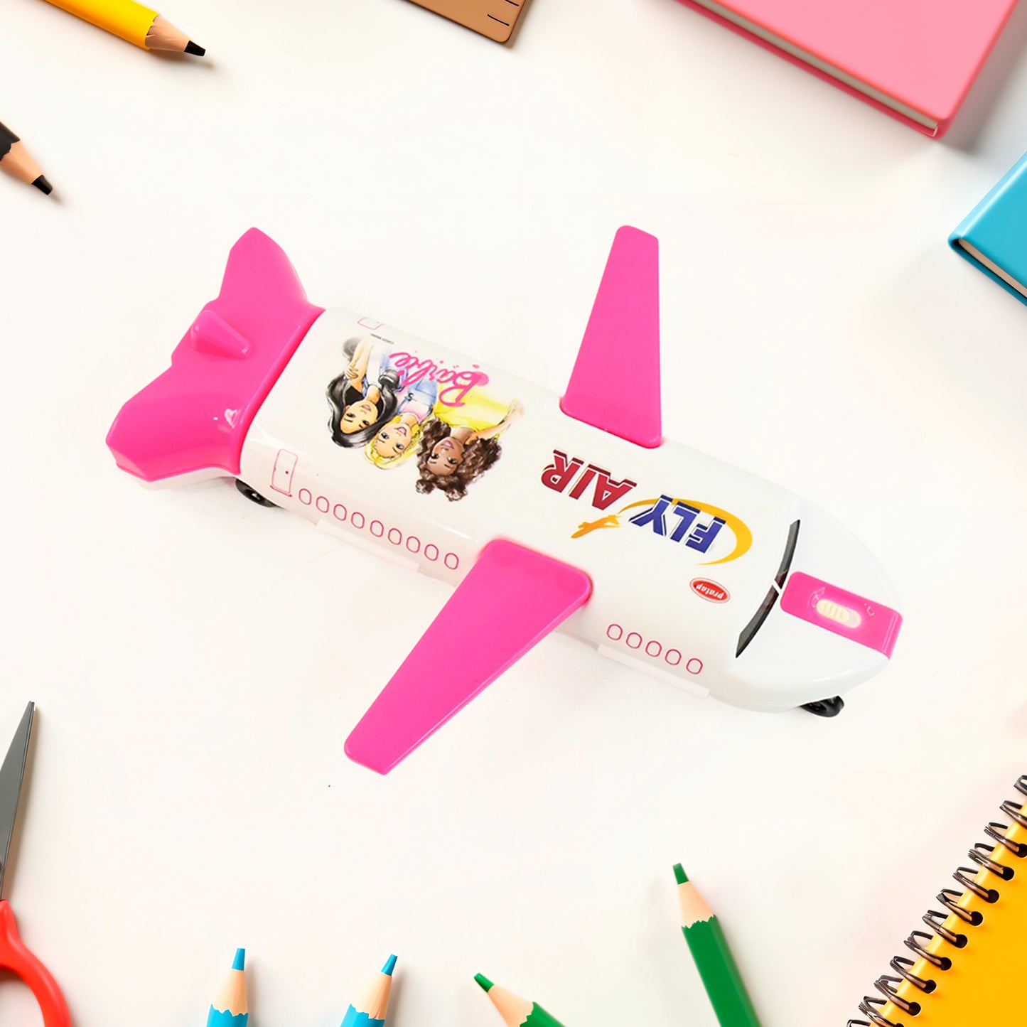 Airplane-shaped Compass Box With Led Light And Built-in Sharpener