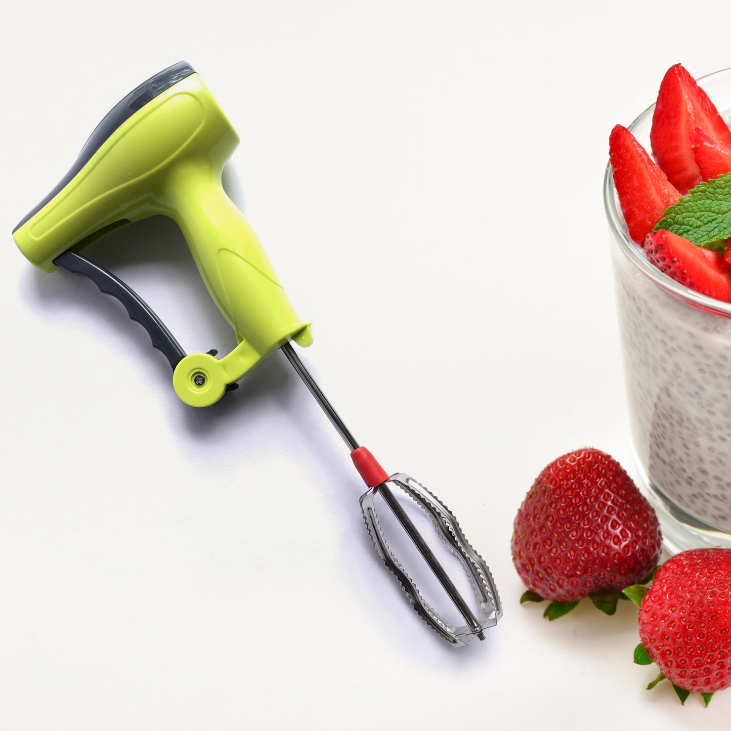 0703 Manual Hand Blender with Stainless Steel Blades – Power-Free Egg Beater & Lassi Maker