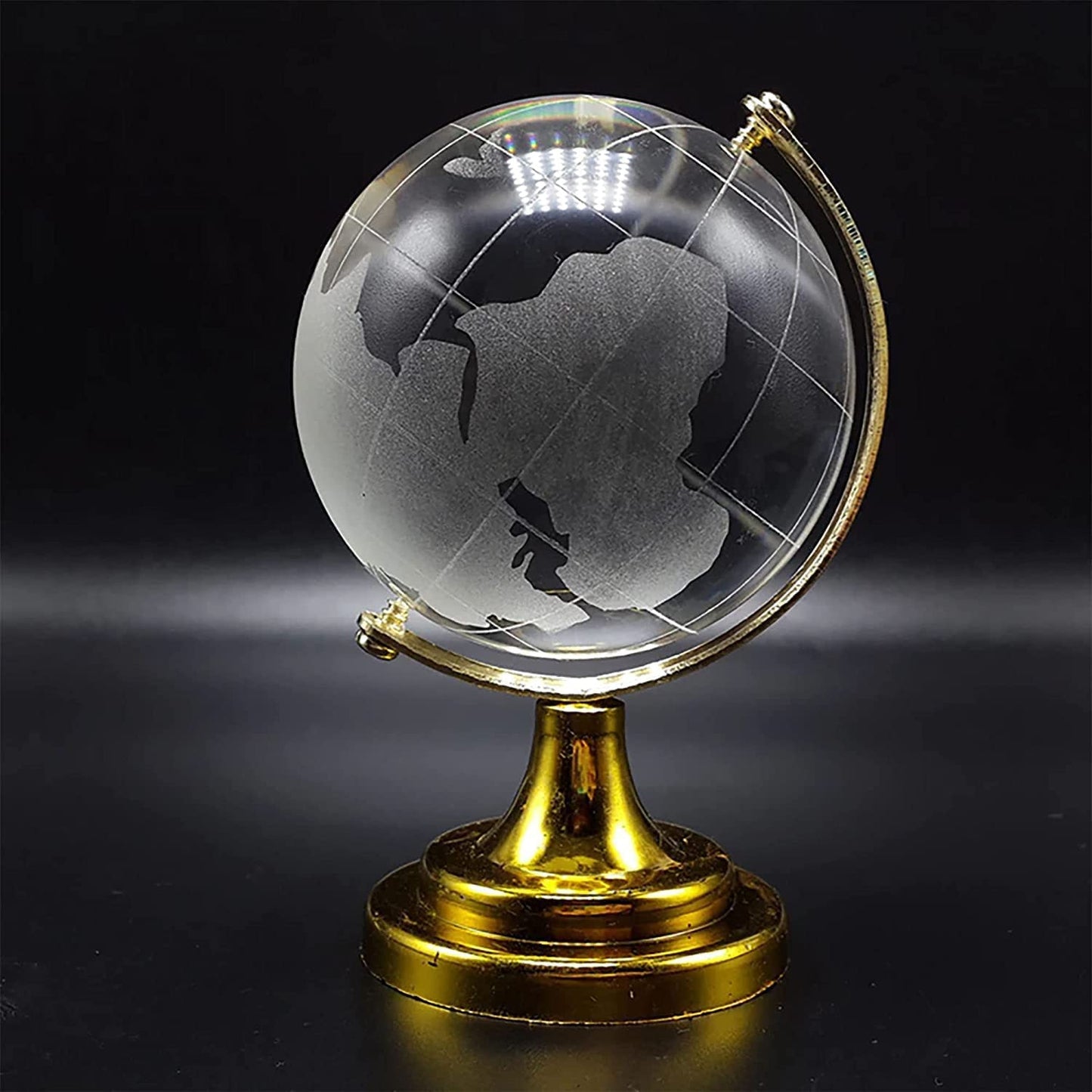Crystal Globe / World Map 50mm with Golden Stand