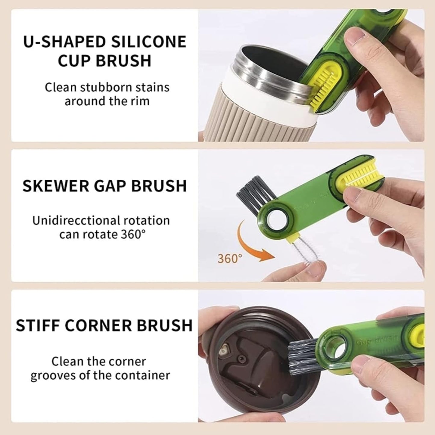 12687 Multifunctional Bottle & Cup Cleaning Brush – 1 Pc