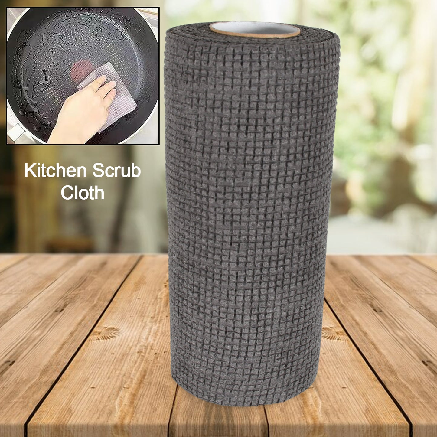 8190 Durable Microfiber Kitchen Scrub Cloth Roll 20×22cm (1 Pc)