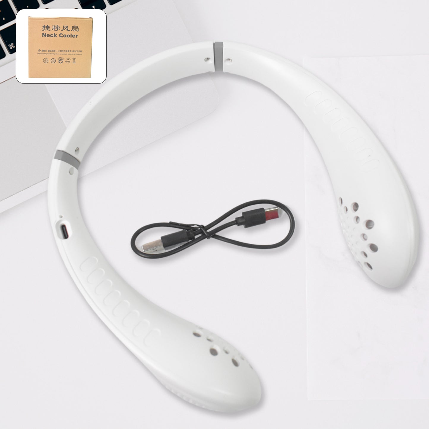 0876 Portable USB Neck Fan – Wearable Hands-Free Cooling