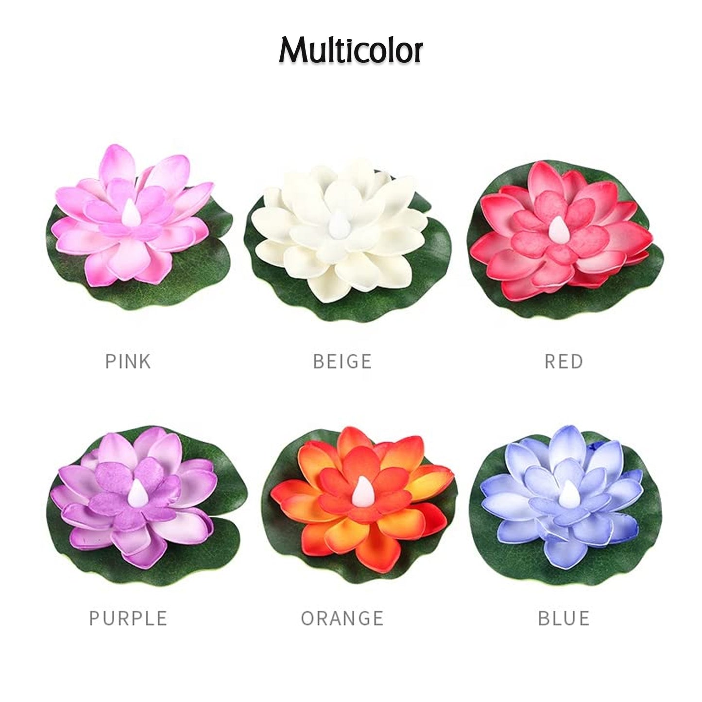 Floating Lotus LED Candles – Pack of 6