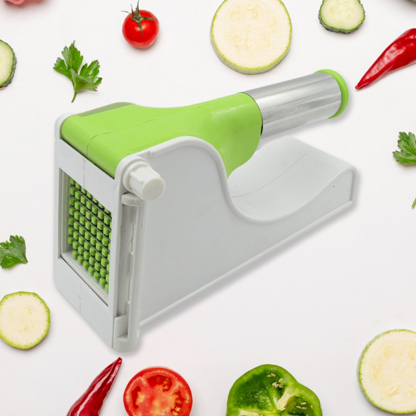 114 Plastic Potato Chipser | French Fry &amp; Chips Cutter with Container