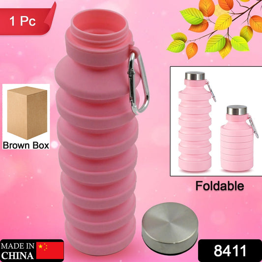 Foldable Silicone Water Bottle | Leak-Proof Travel Sports Bottle (1 Pc)
