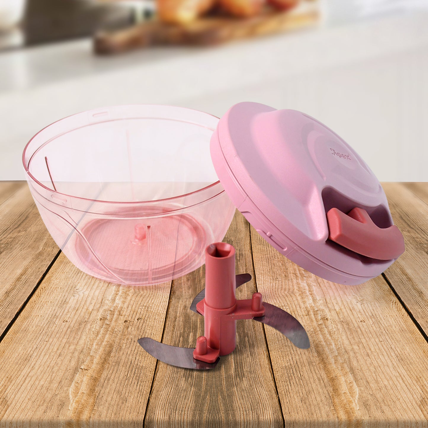 Power-X Veg Chopper | 500ML Hand-Pull Cutter with 3 Blades