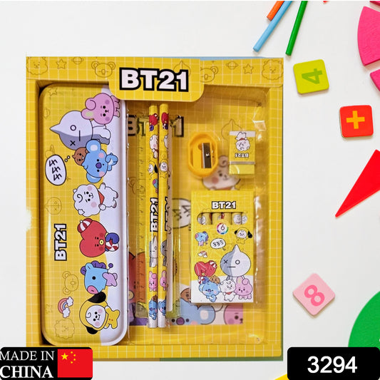 3294 Kids Stationery Kit – 12 Pc Set with Pencil Box, Sharpener, Pencils & Eraser