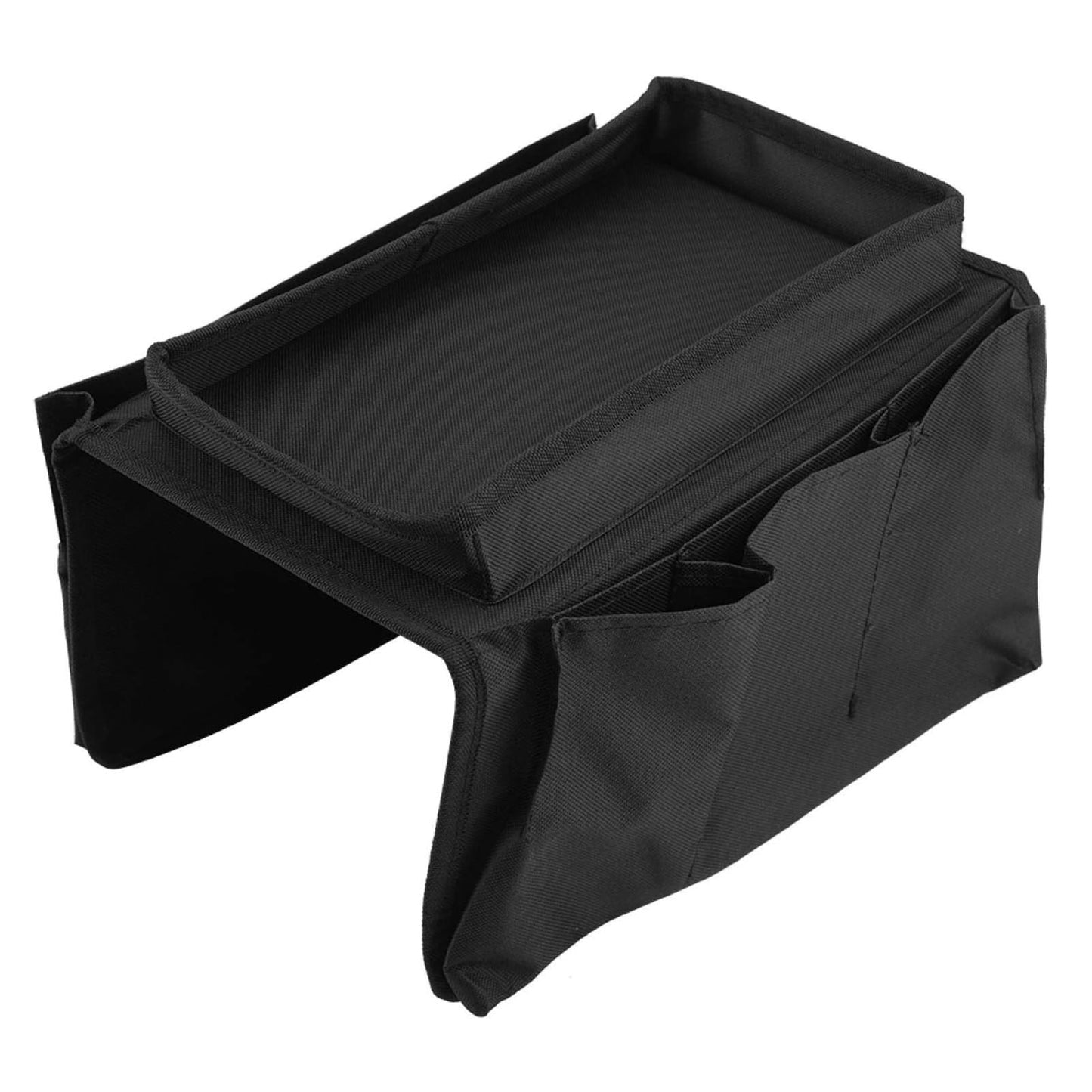 8164 Sofa Armrest Hanging Organizer – Storage Bag for Magazines, iPad & Remotes (Black)