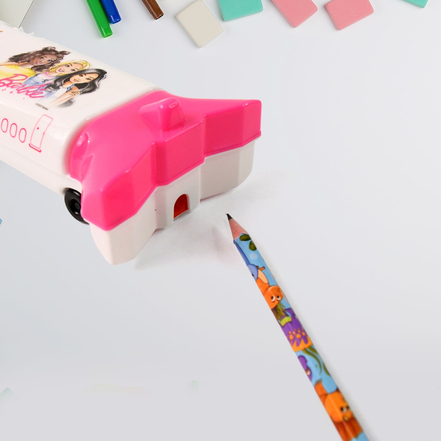 Airplane-shaped Compass Box With Led Light And Built-in Sharpener