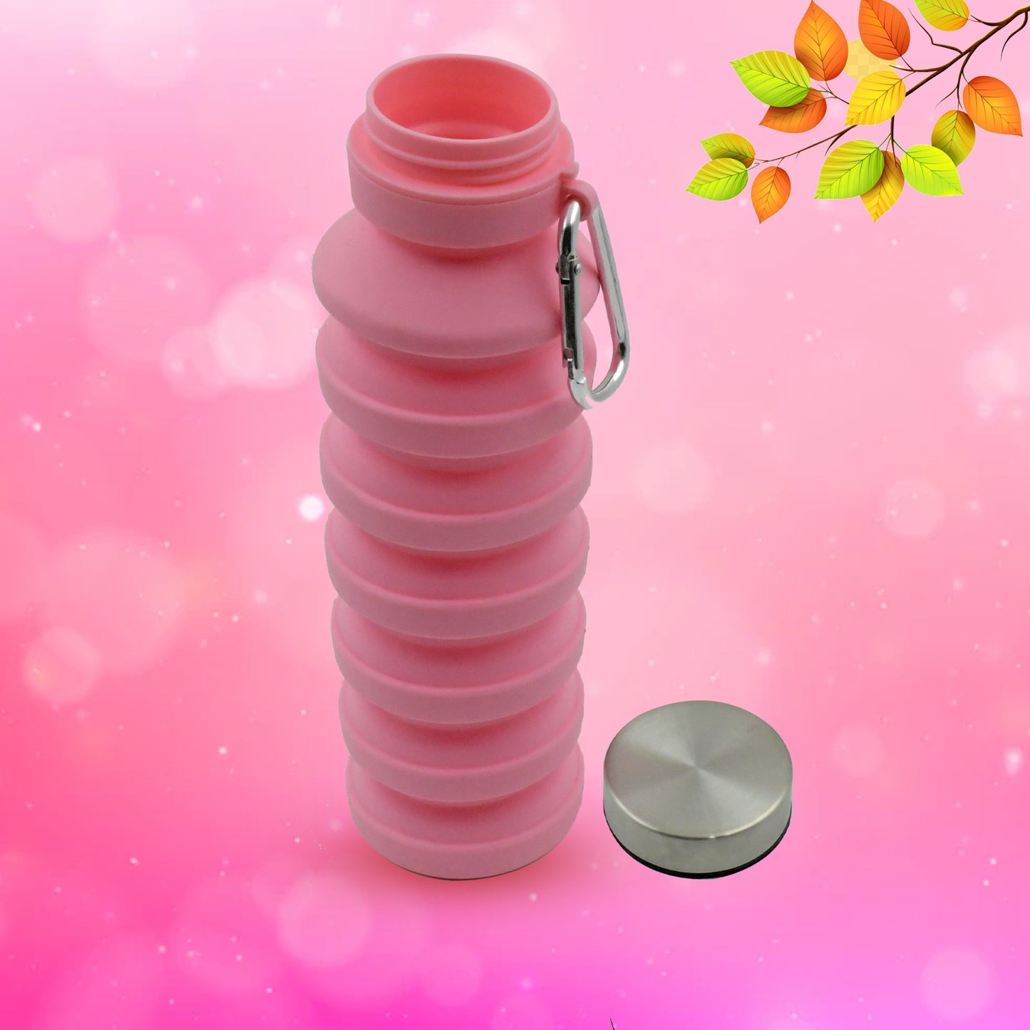 Foldable Silicone Water Bottle | Leak-Proof Travel Sports Bottle (1 Pc)