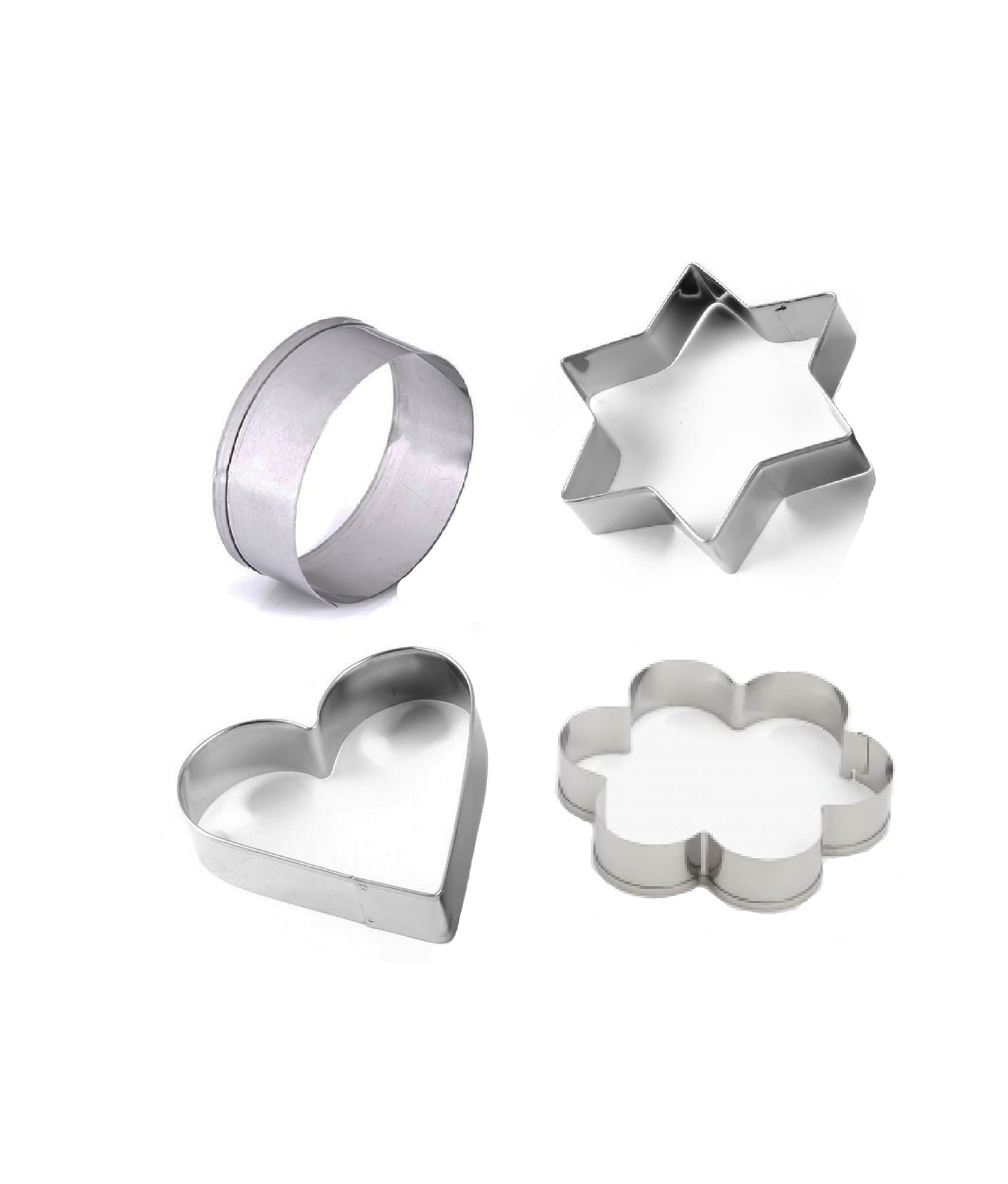 0827 Stainless Steel 4-Shape Cookie Cutter Set