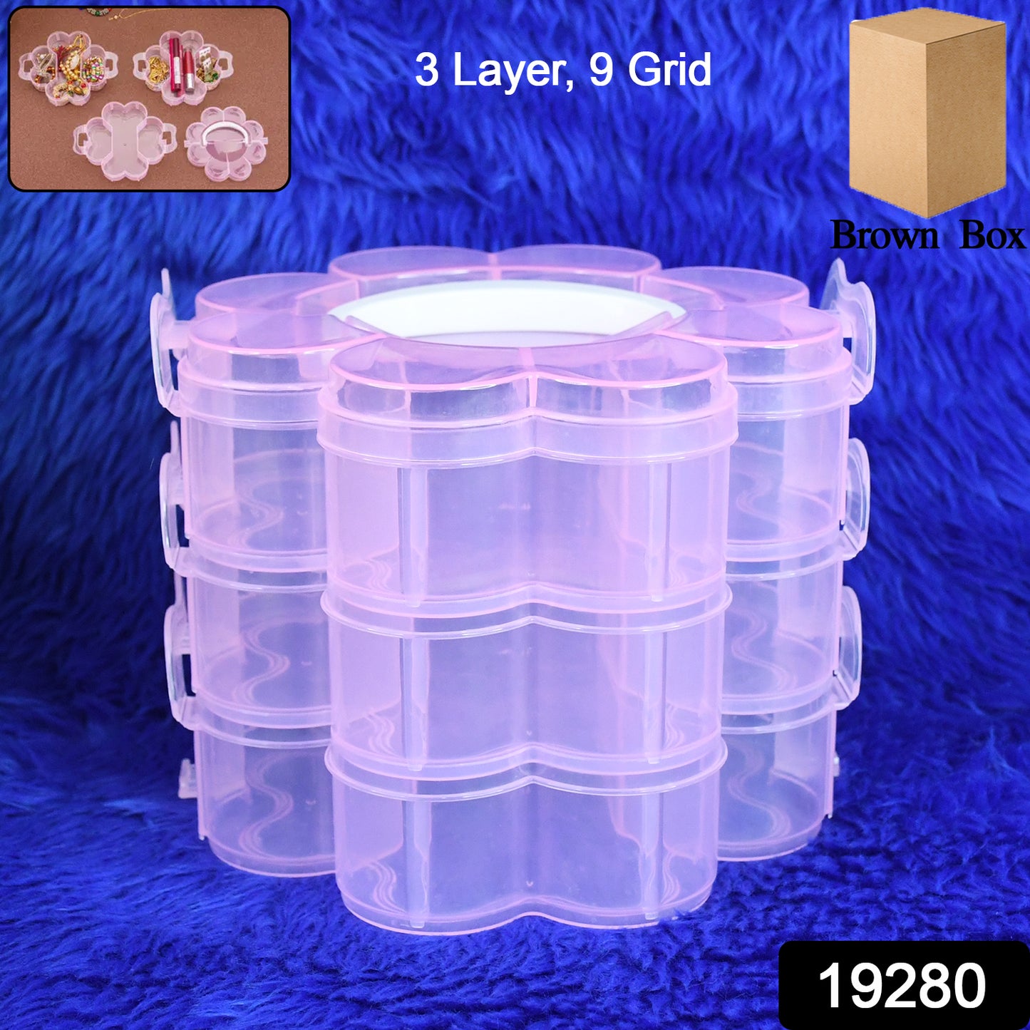3-Layer Flower Storage Box – 9 Grids