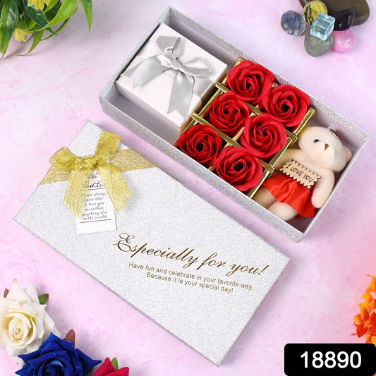 Valentine’s Teddy & Roses Gift Set