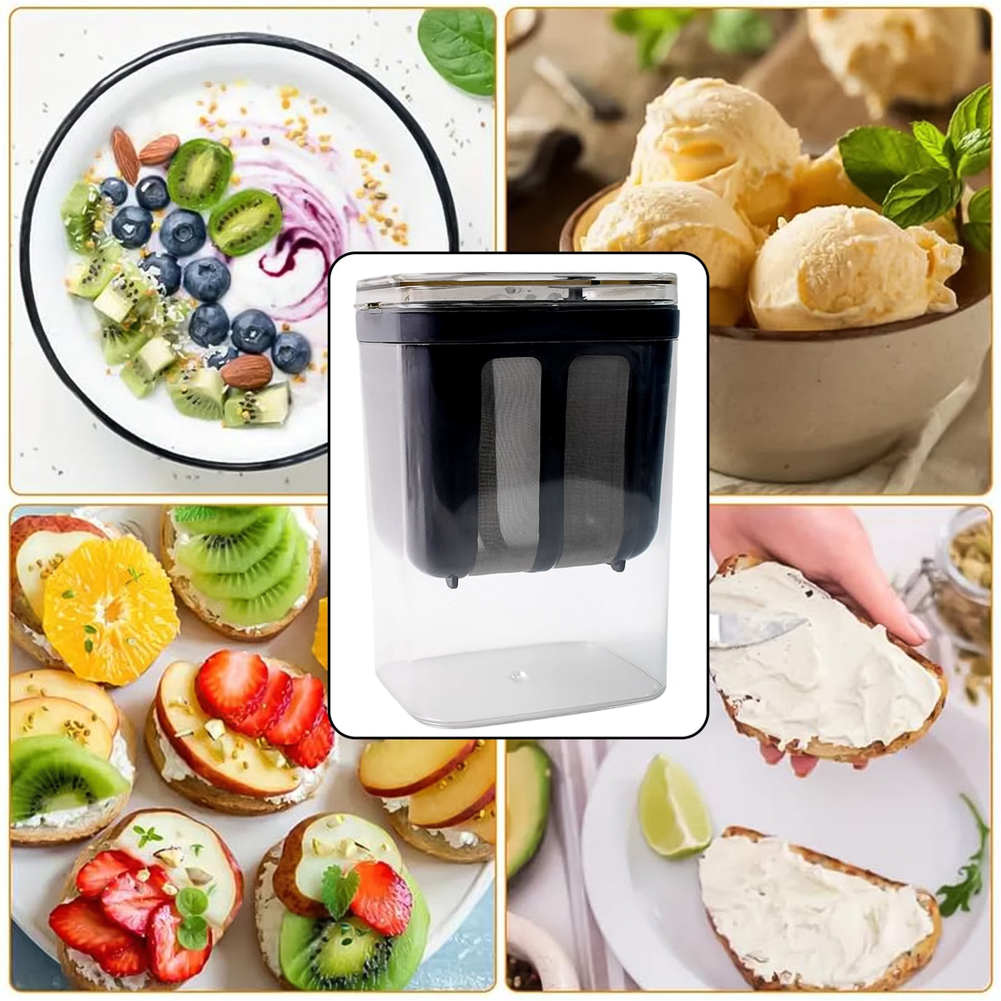 2-in-1 Yogurt Strainer with Storage Container – 1100 ml