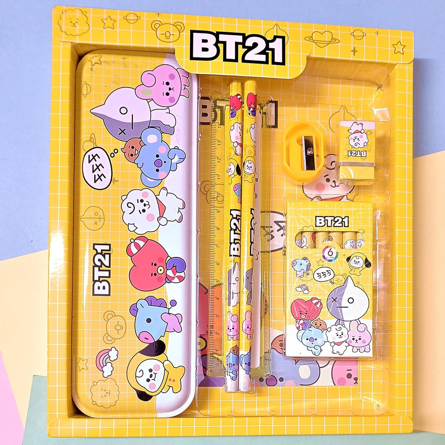 3294 Kids Stationery Kit – 12 Pc Set with Pencil Box, Sharpener, Pencils & Eraser