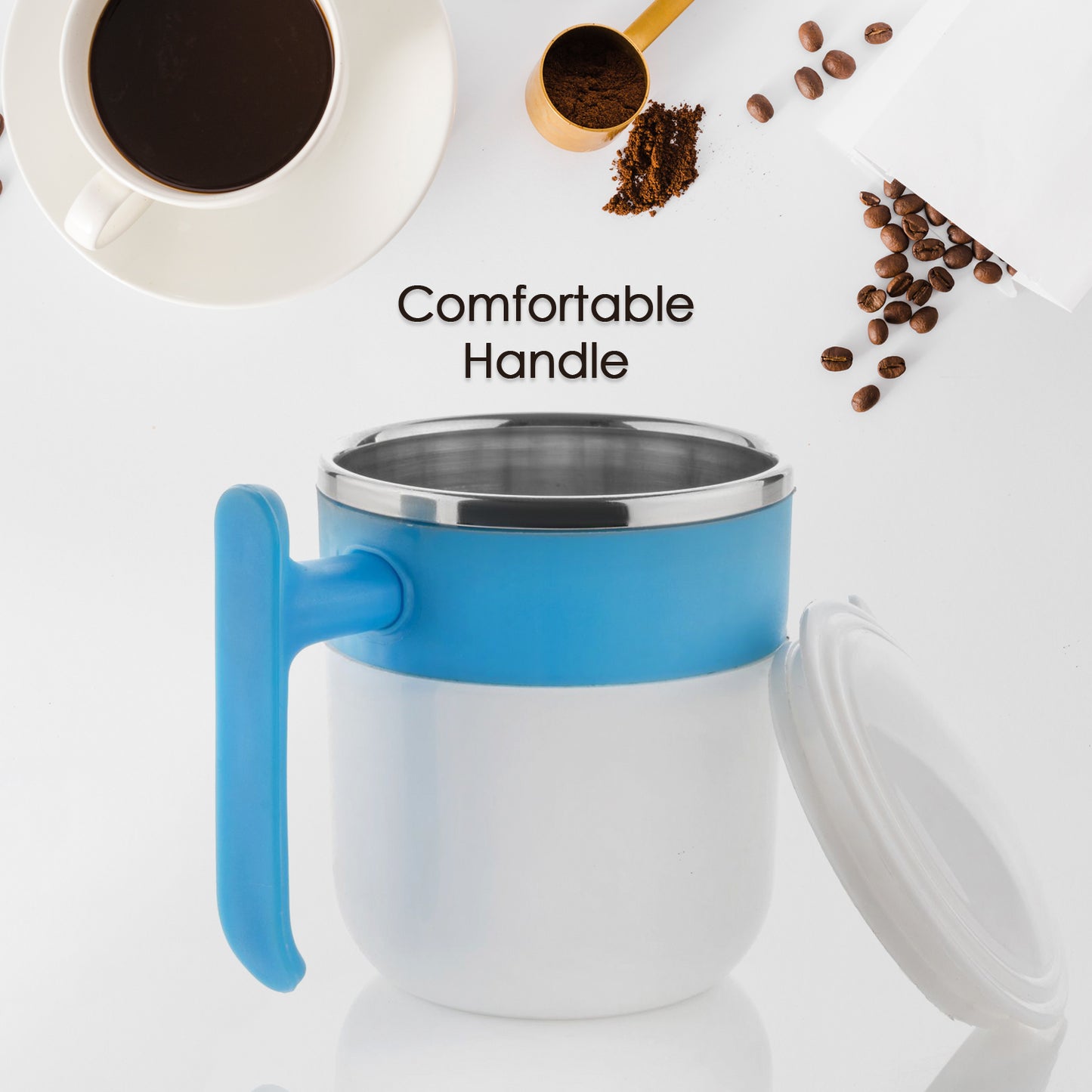 5767 Stainless Steel Insulated Coffee & Tea Mug with Lid & Handle (1 Pc)