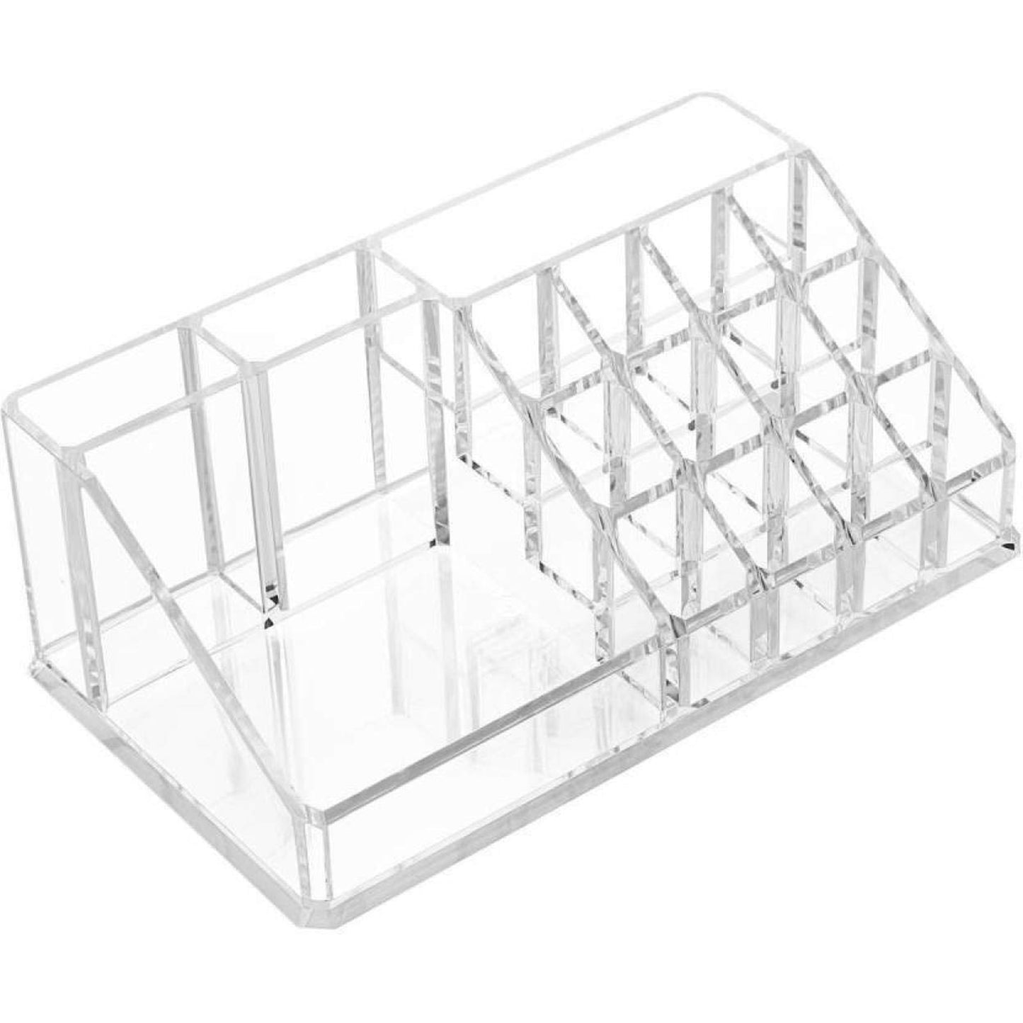 6282 16-Compartment Acrylic Cosmetic & Jewellery Organizer Box – Transparent