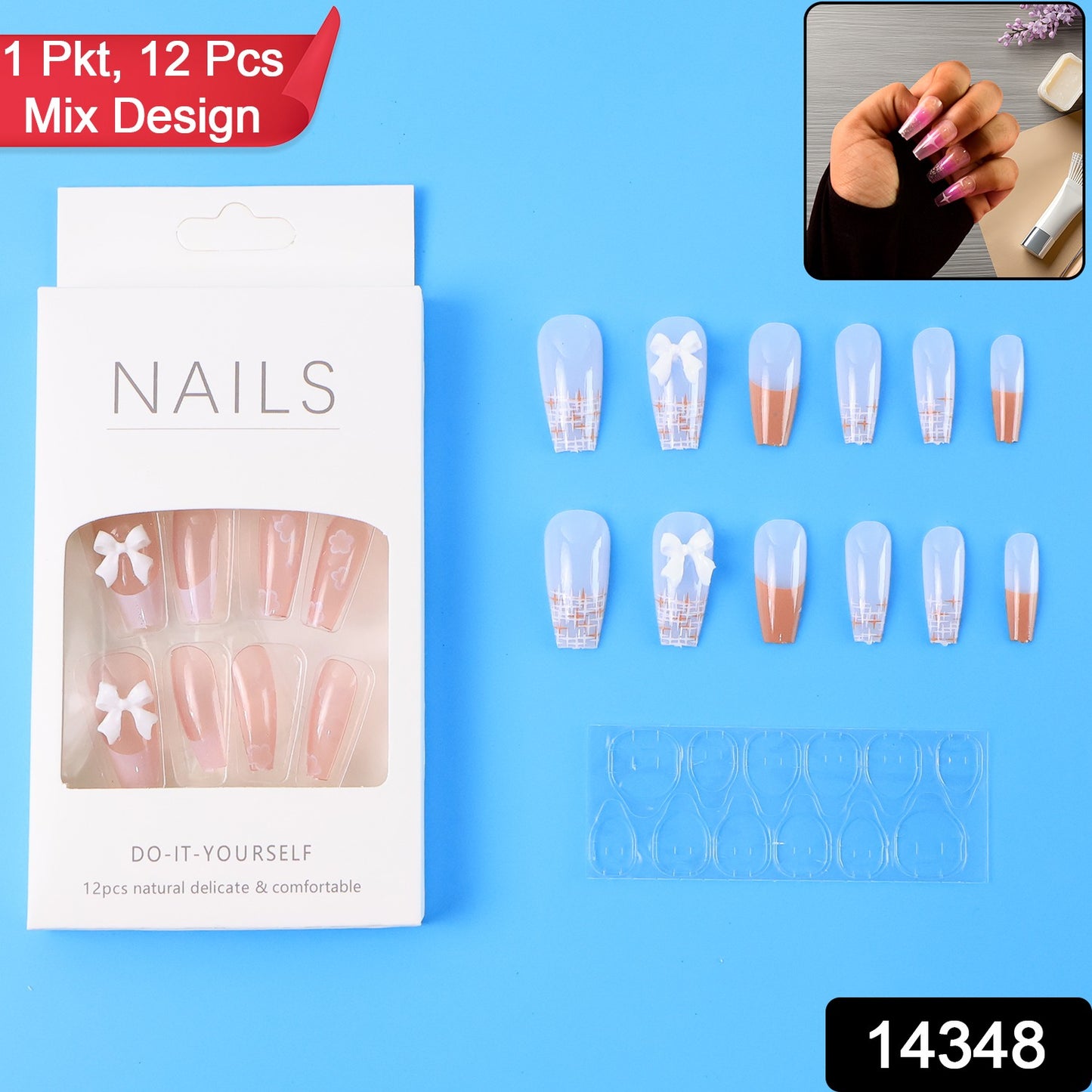 Press-On Artificial Nails Set(12Pcs)