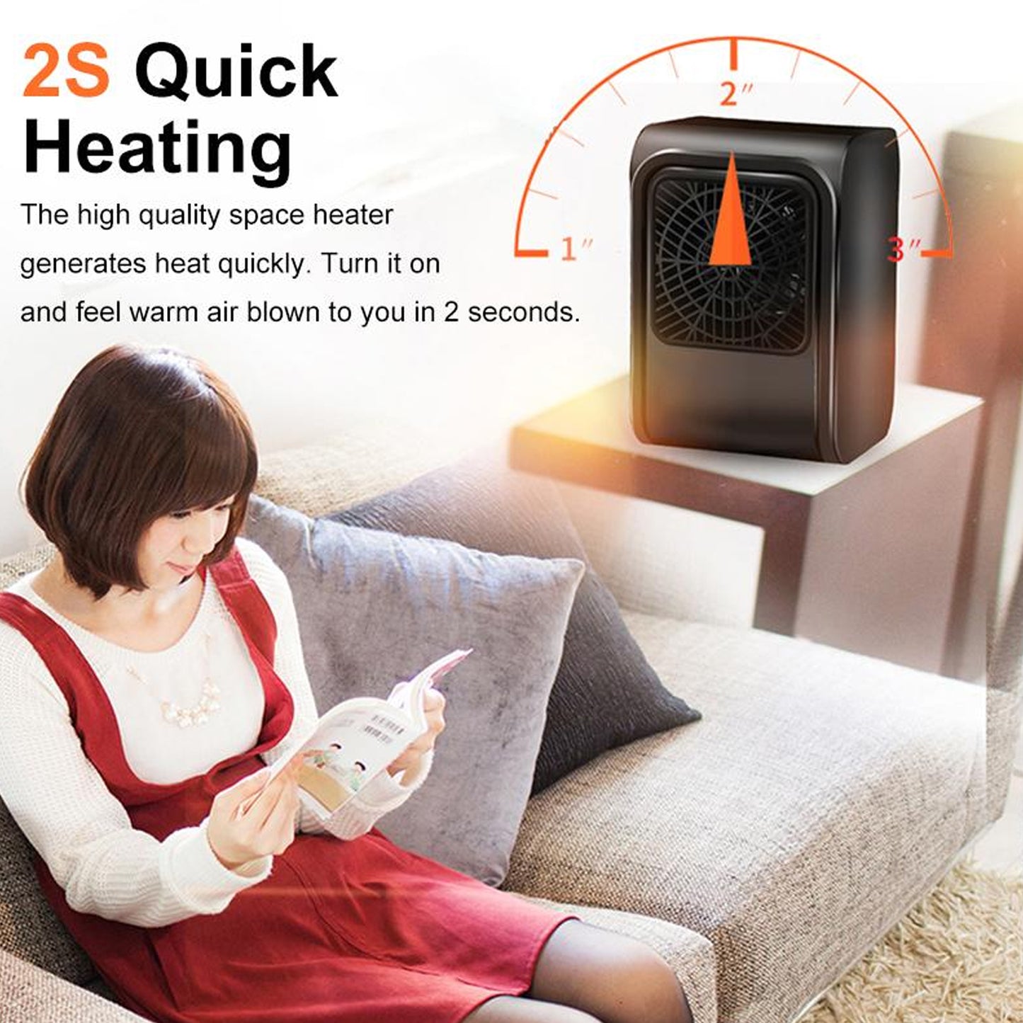 6683 Room Heater 220V – Brown Box Heater with 1 Plug for Office & Bedroom Use