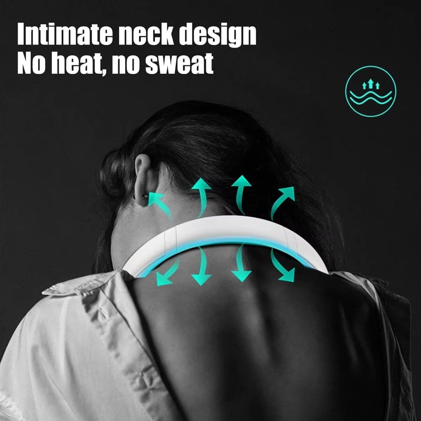 0876 Portable USB Neck Fan – Wearable Hands-Free Cooling