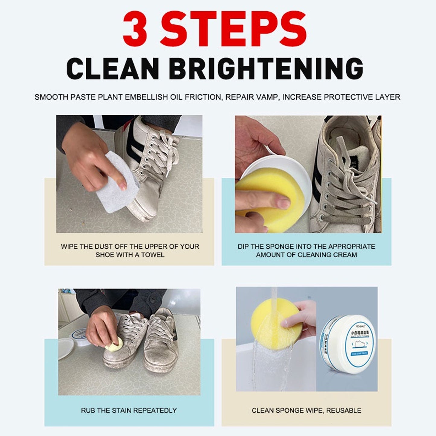 17828 Shoe Cleaning & Stain Remover Cream (120 Gm