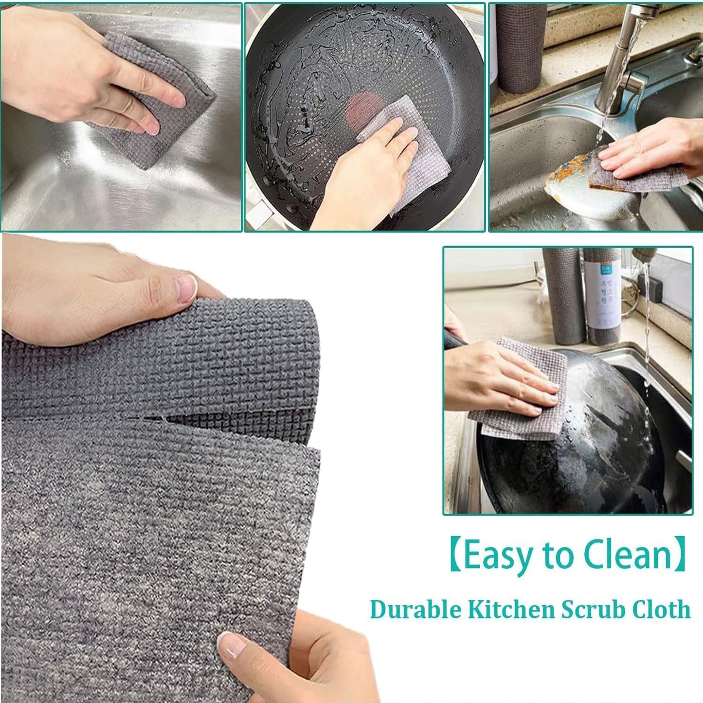 8190 Durable Microfiber Kitchen Scrub Cloth Roll 20×22cm (1 Pc)