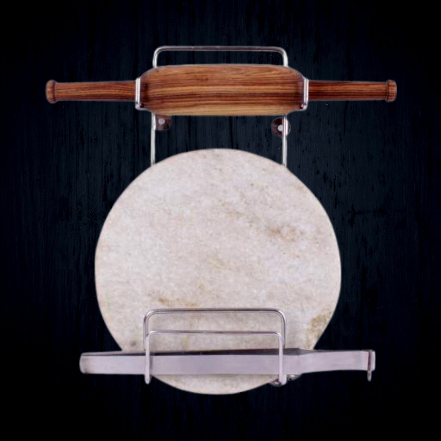 5552 Stainless Steel Chakla Belan & Chimta Stand – Multi-Purpose Kitchen Rack
