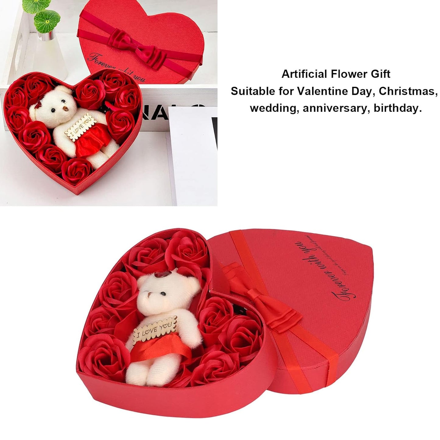 Valentine’s Day Gift Box with Teddy & Roses