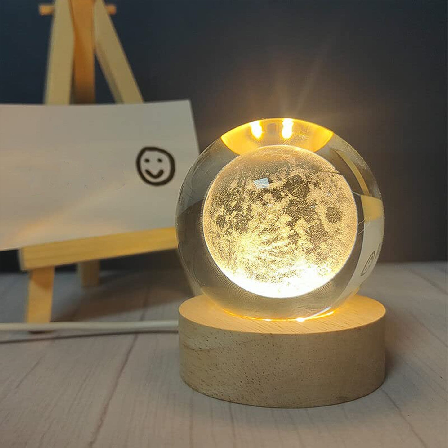 3D Crystal Ball Lamp with Base