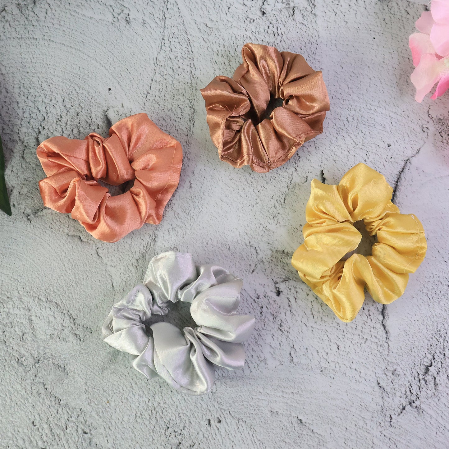 Satin Hair Scrunchies Set (12 Pc)