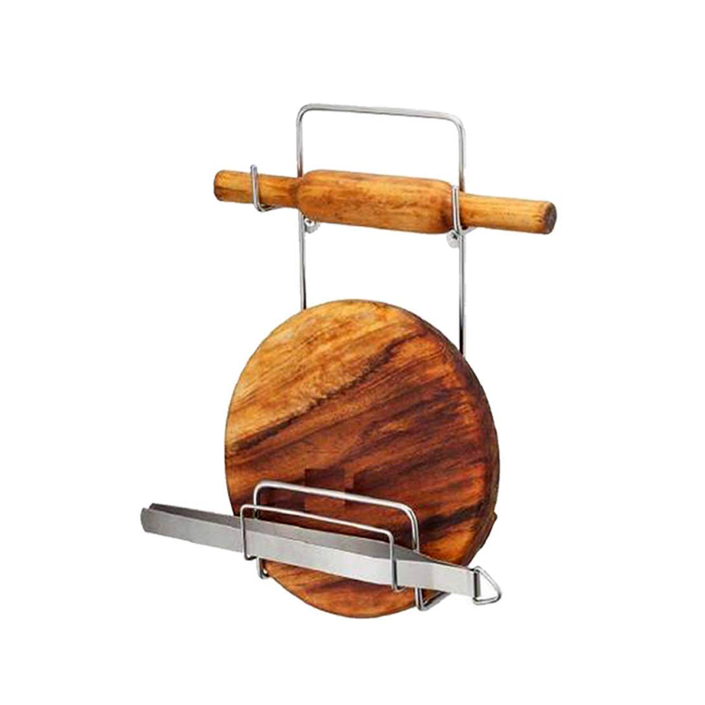 5552 Stainless Steel Chakla Belan & Chimta Stand – Multi-Purpose Kitchen Rack