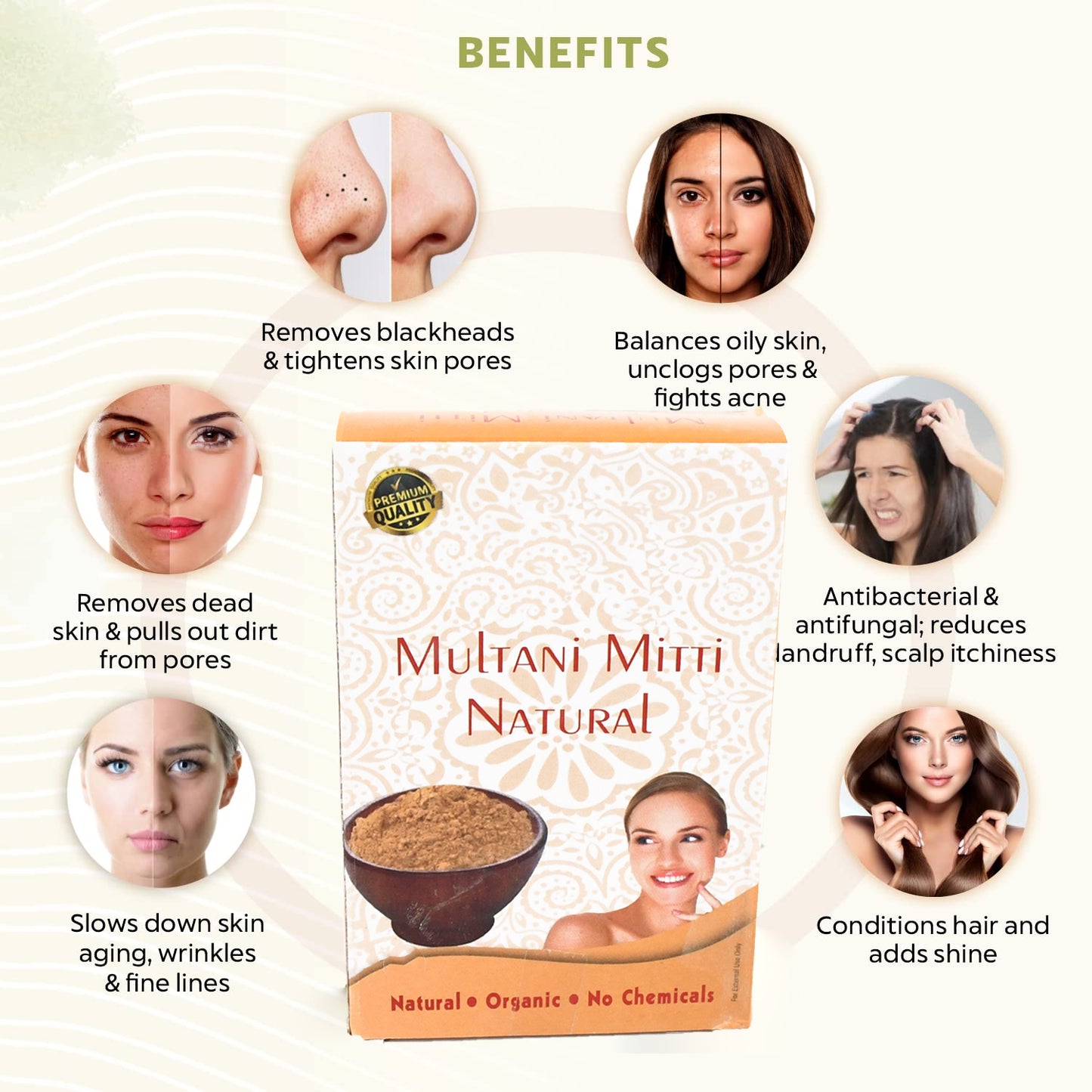12791 100g Herbal Multani Mitti Face Pack – Tan Removal & Skin Care