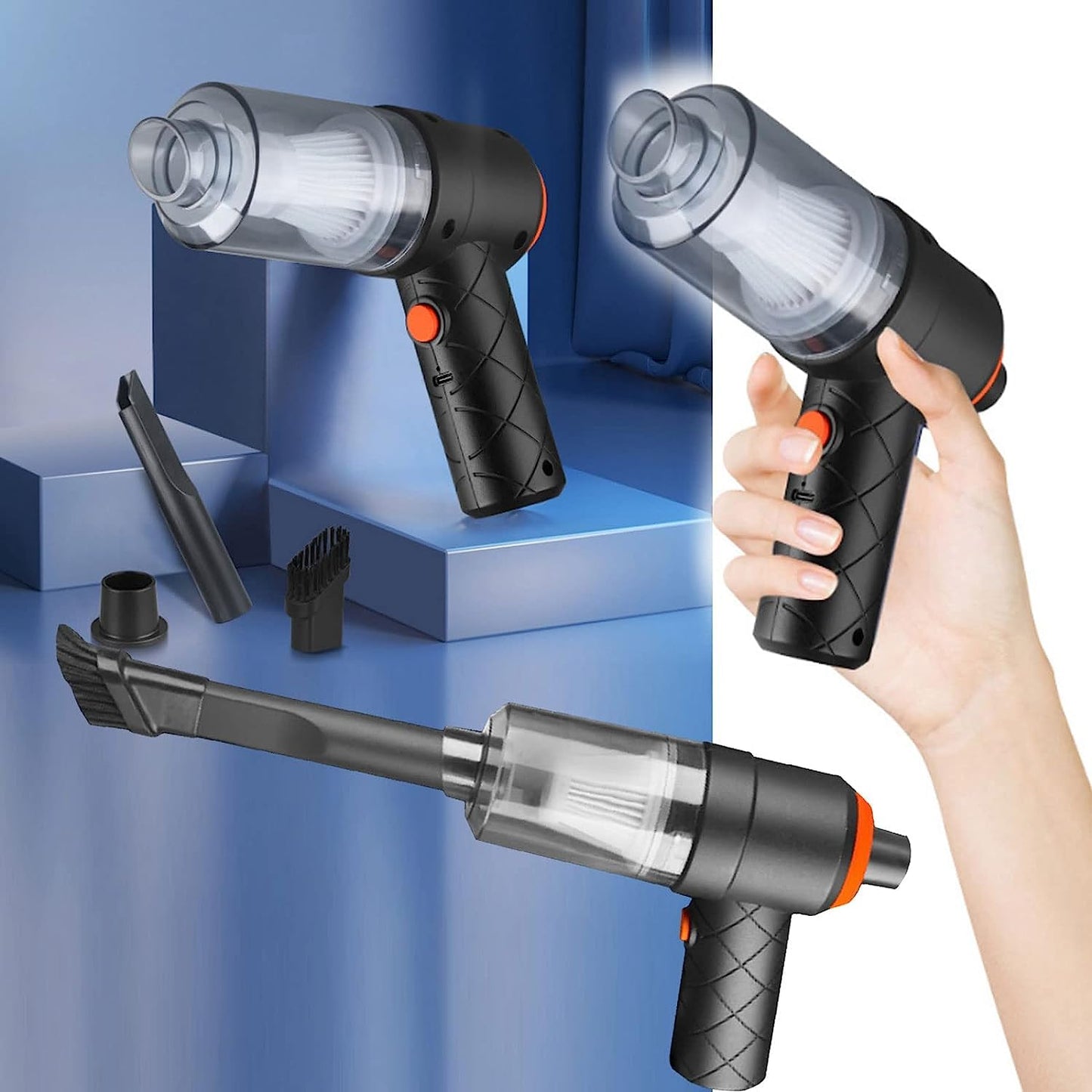 0390 2-in-1 Handheld Wireless Car & Home Vacuum Cleaner – USB Rechargeable