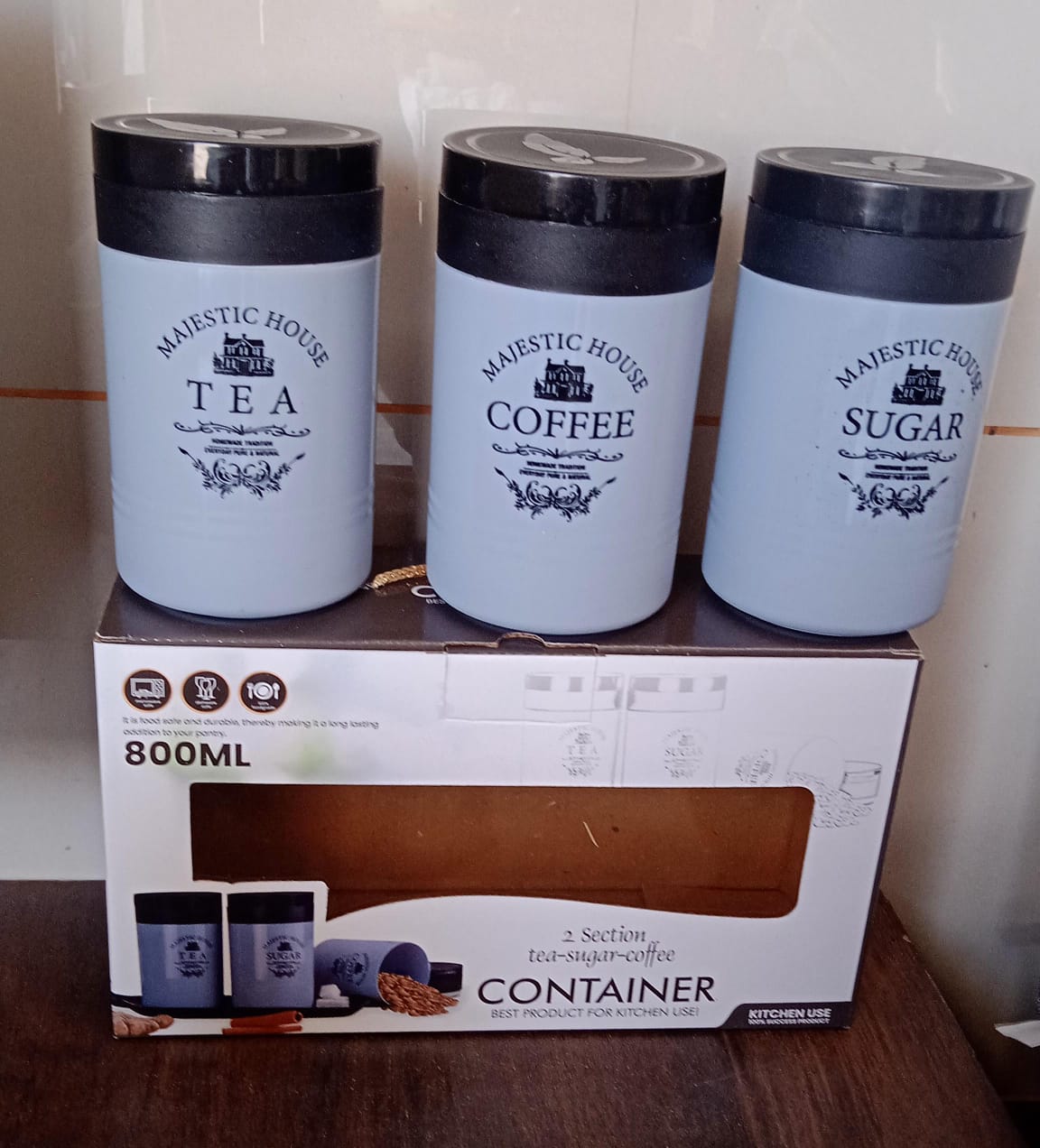 Accurate Seal Tea, Coffee & Sugar Container Set (3 Pcs)