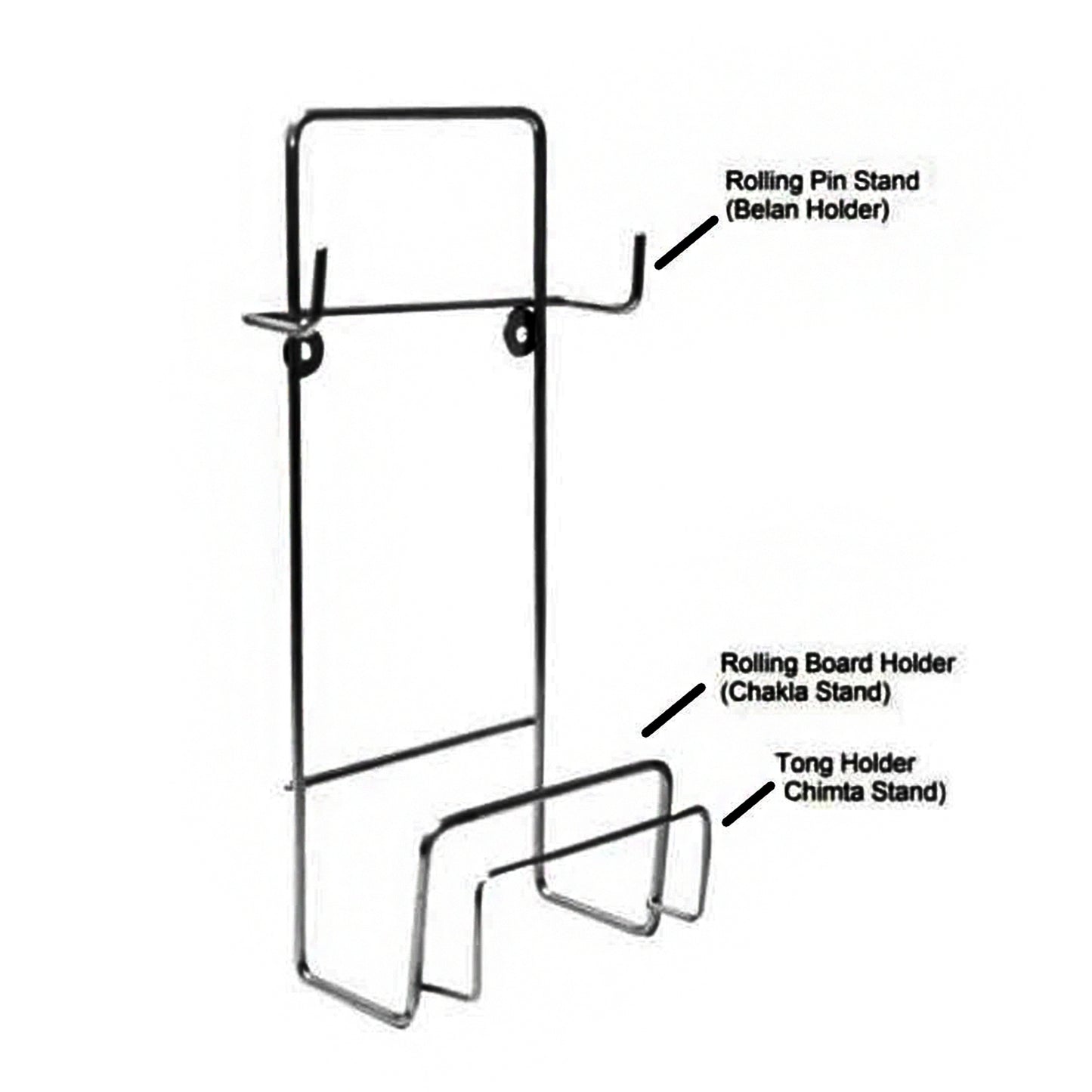 5552 Stainless Steel Chakla Belan & Chimta Stand – Multi-Purpose Kitchen Rack
