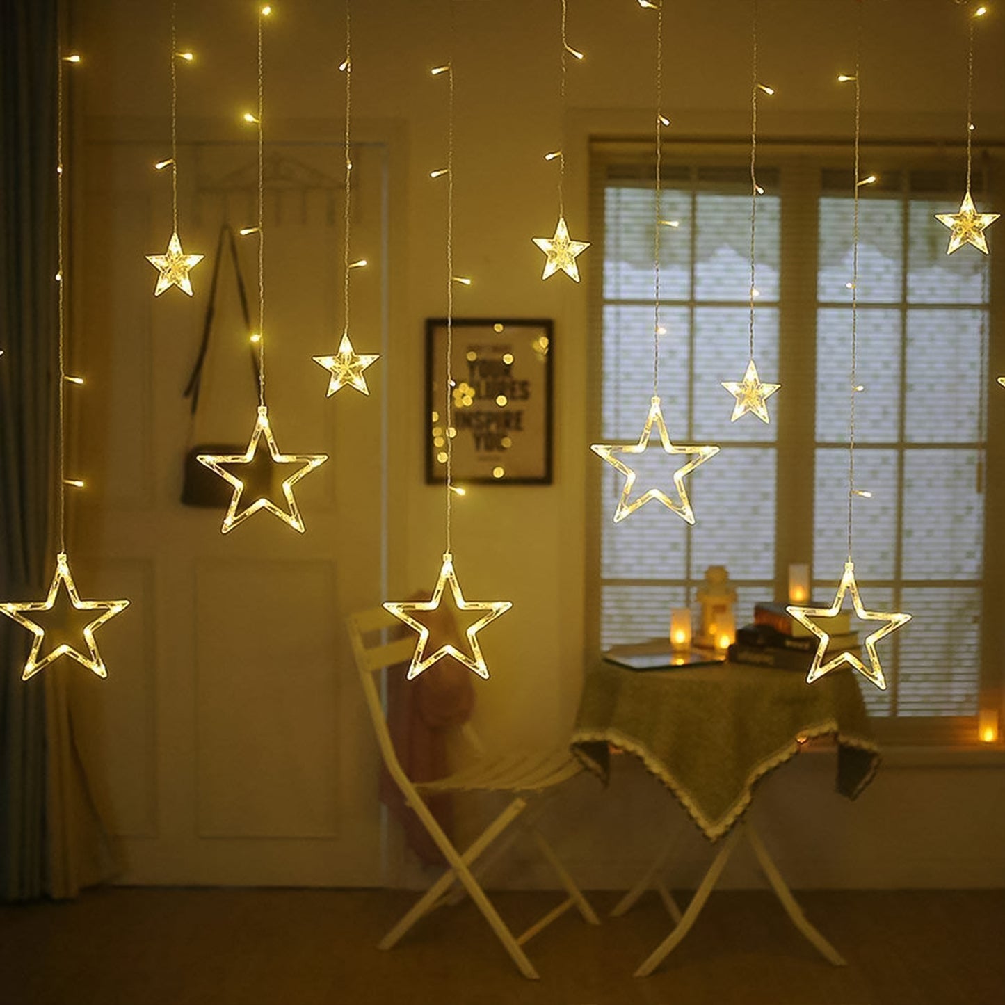 338512 Stars LED Curtain String Lights (Warm White)