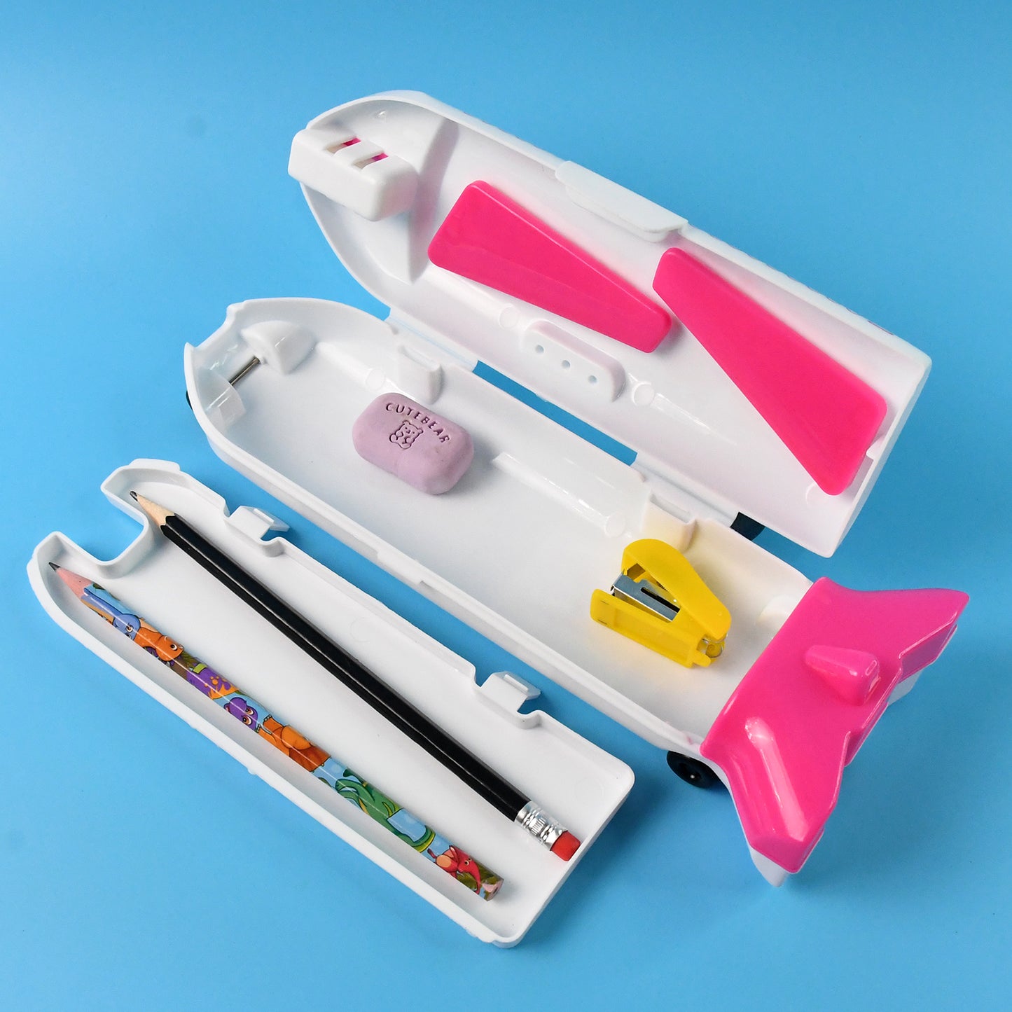 Airplane-shaped Compass Box With Led Light And Built-in Sharpener
