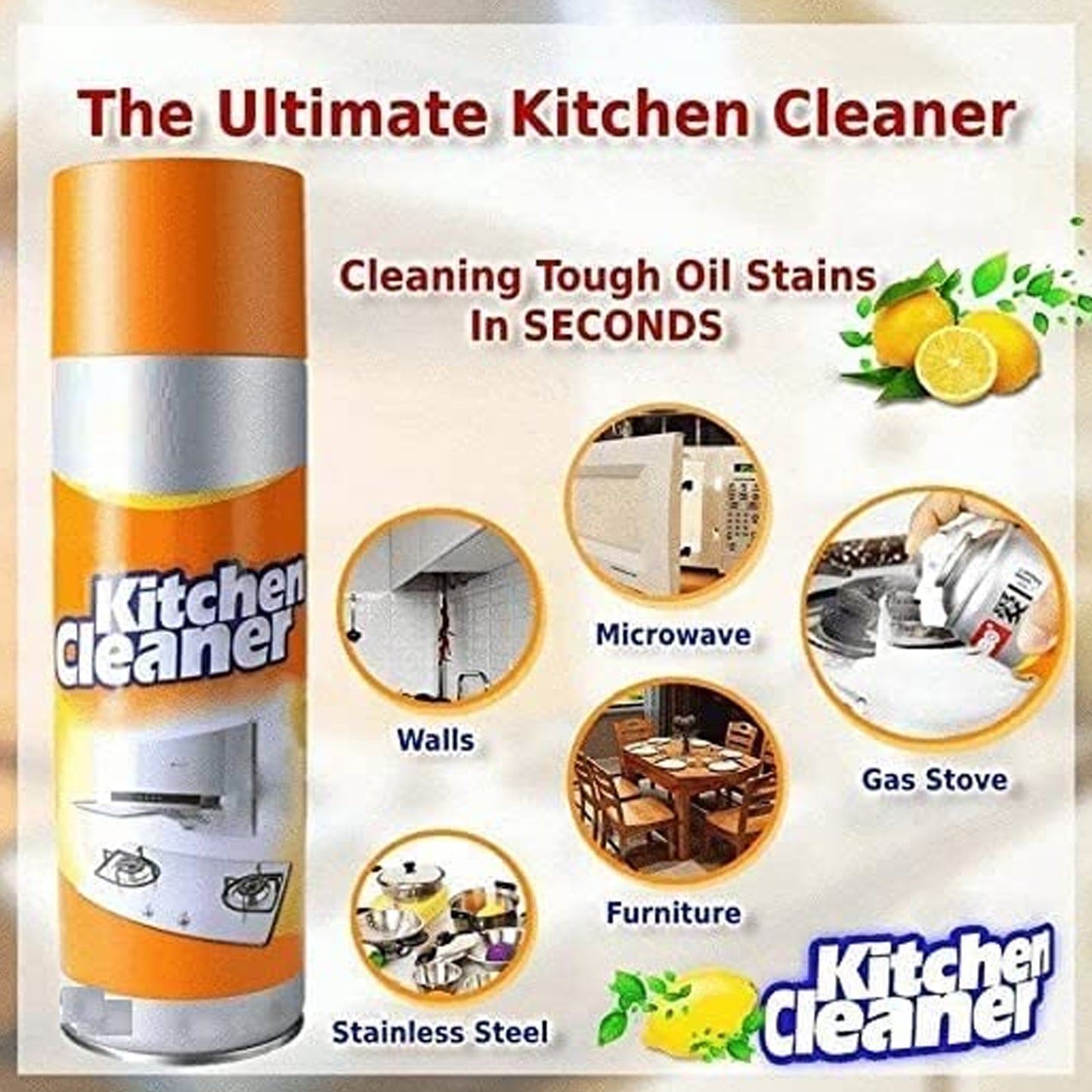 1331 Multipurpose Bubble Foam Kitchen Cleaner – Oil & Grease Remover