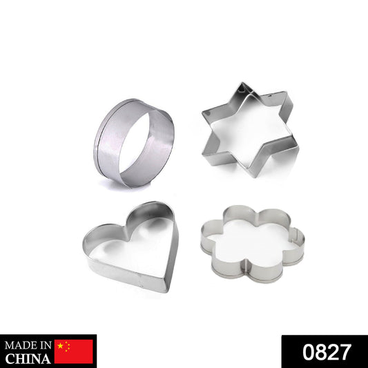 0827 Stainless Steel 4-Shape Cookie Cutter Set